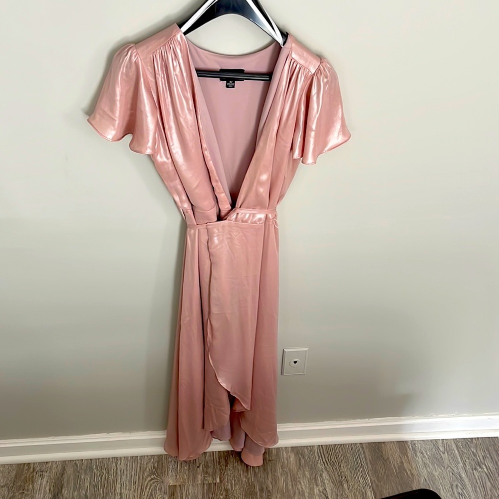 XSCAPE Shine Wrap Dress